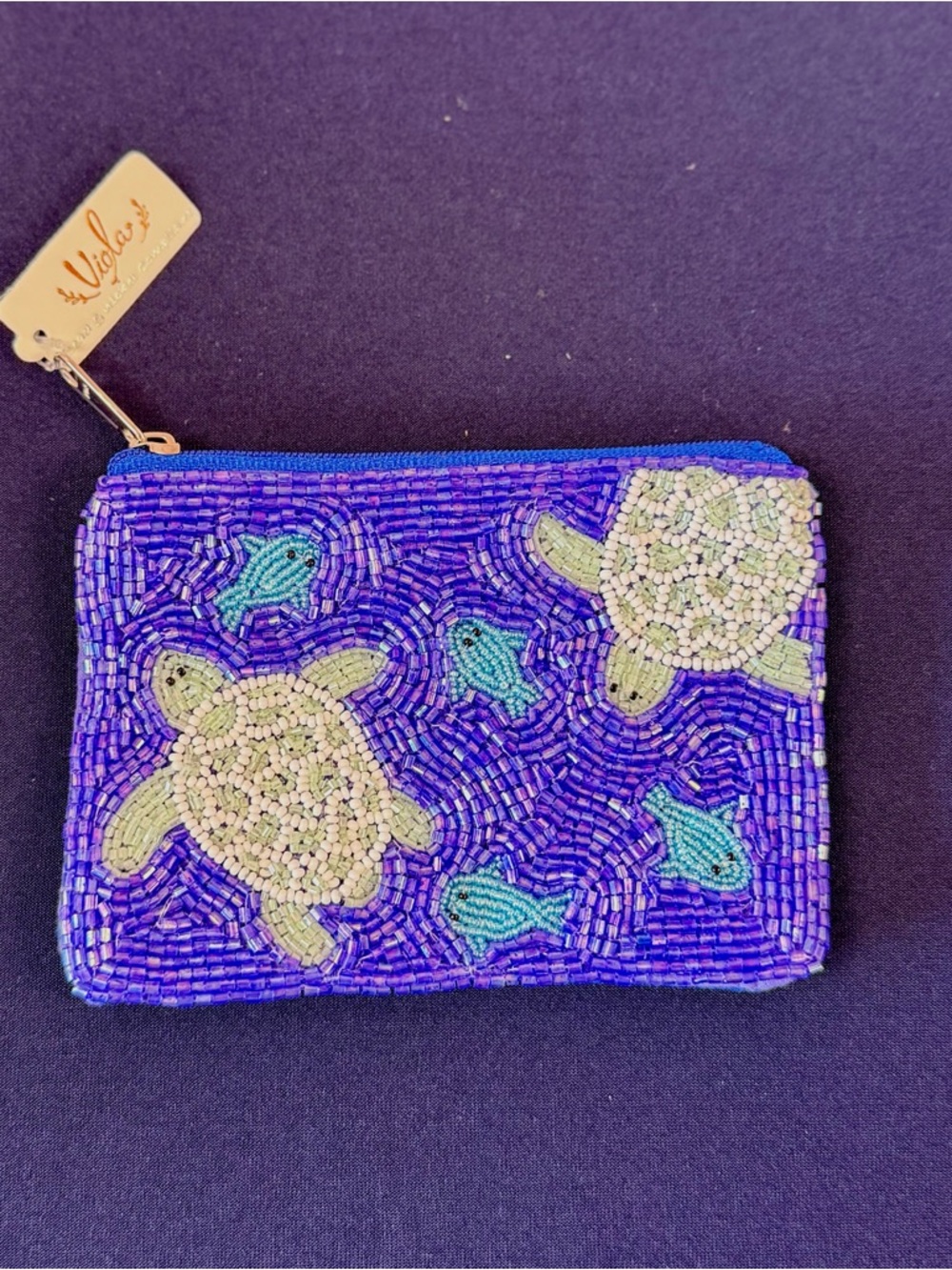 Beaded Turtle Coin Purse